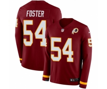 Men's Nike Washington Redskins #54 Mason Foster Limited Burgundy Therma Long Sleeve NFL Jersey