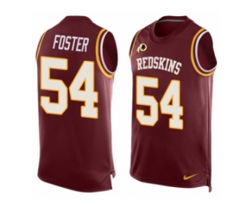 Men's Nike Washington Redskins #54 Mason Foster Limited Red Player Name & Number Tank Top NFL Jersey