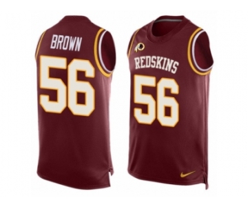 Men's Nike Washington Redskins #56 Zach Brown Limited Red Player Name & Number Tank Top NFL Jersey