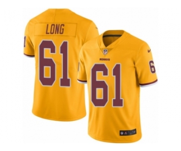 Men's Nike Washington Redskins #61 Spencer Long Limited Gold Rush NFL Jersey