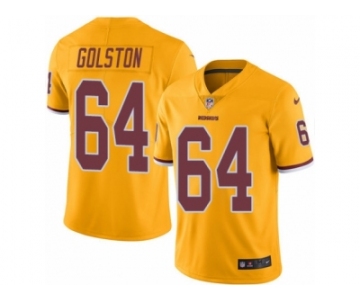 Men's Nike Washington Redskins #64 Kedric Golston Limited Gold Rush NFL Jersey