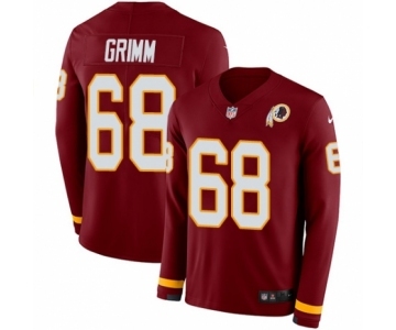 Men's Nike Washington Redskins #68 Russ Grimm Limited Burgundy Therma Long Sleeve NFL Jersey