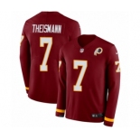 Men's Nike Washington Redskins #7 Joe Theismann Limited Burgundy Therma Long Sleeve NFL Jersey