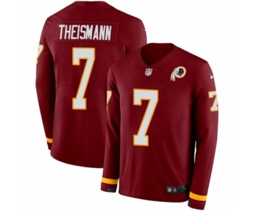 Men's Nike Washington Redskins #7 Joe Theismann Limited Burgundy Therma Long Sleeve NFL Jersey