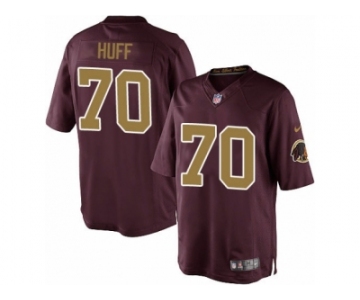 Men's Nike Washington Redskins #70 Sam Huff Limited Burgundy Red Gold Number Alternate 80TH Anniversary NFL Jersey