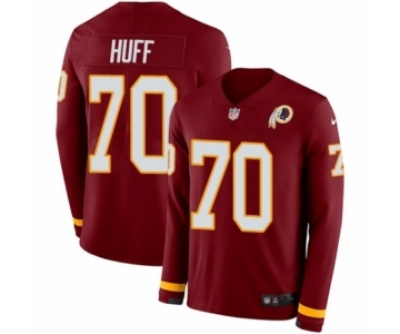 Men's Nike Washington Redskins #70 Sam Huff Limited Burgundy Therma Long Sleeve NFL Jersey