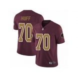 Men's Nike Washington Redskins #70 Sam Huff Vapor Untouchable Limited Burgundy Red Gold Number Alternate 80TH Anniversary NFL Jersey