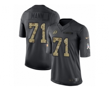 Men's Nike Washington Redskins #71 Charles Mann Limited Black 2016 Salute to Service NFL Jersey