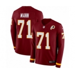 Men's Nike Washington Redskins #71 Charles Mann Limited Burgundy Therma Long Sleeve NFL Jersey