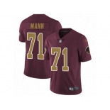 Men's Nike Washington Redskins #71 Charles Mann Vapor Untouchable Limited Burgundy Red Gold Number Alternate 80TH Anniversary NFL Jersey