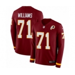 Men's Nike Washington Redskins #71 Trent Williams Limited Burgundy Therma Long Sleeve NFL Jersey