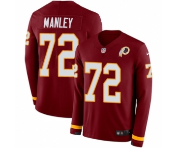 Men's Nike Washington Redskins #72 Dexter Manley Limited Burgundy Therma Long Sleeve NFL Jersey