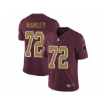 Men's Nike Washington Redskins #72 Dexter Manley Vapor Untouchable Limited Burgundy Red Gold Number Alternate 80TH Anniversary NFL Jersey