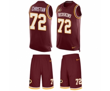 Men's Nike Washington Redskins #72 Geron Christian Limited Burgundy Red Tank Top Suit NFL Jersey