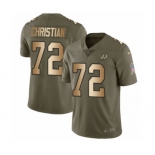 Men's Nike Washington Redskins #72 Geron Christian Limited Olive Gold 2017 Salute to Service NFL Jersey