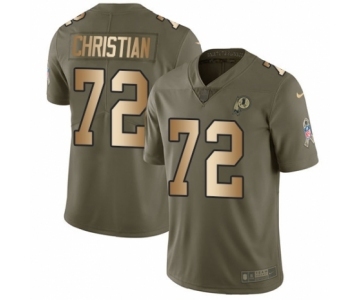 Men's Nike Washington Redskins #72 Geron Christian Limited Olive Gold 2017 Salute to Service NFL Jersey