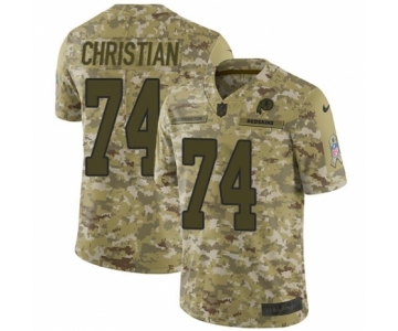 Men's Nike Washington Redskins #74 Geron Christian Burgundy Limited Camo 2018 Salute to Service NFL Jersey