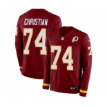 Men's Nike Washington Redskins #74 Geron Christian Limited Burgundy Therma Long Sleeve NFL Jersey