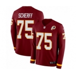 Men's Nike Washington Redskins #75 Brandon Scherff Limited Burgundy Therma Long Sleeve NFL Jersey