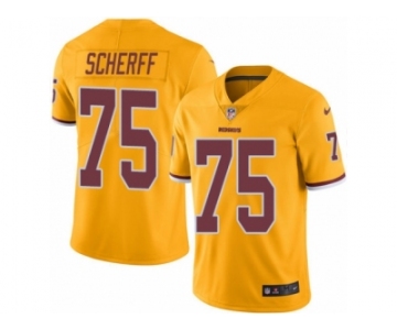 Men's Nike Washington Redskins #75 Brandon Scherff Limited Gold Rush NFL Jersey