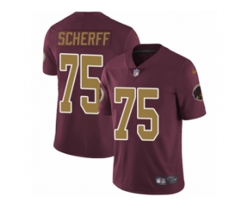 Men's Nike Washington Redskins #75 Brandon Scherff Vapor Untouchable Limited Burgundy Red Gold Number Alternate 80TH Anniversary NFL Jersey