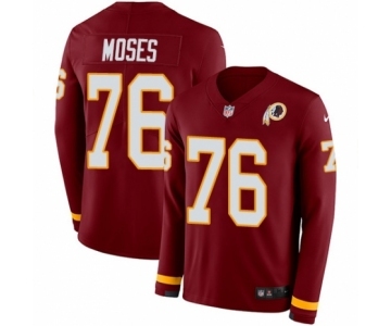 Men's Nike Washington Redskins #76 Morgan Moses Limited Burgundy Therma Long Sleeve NFL Jersey