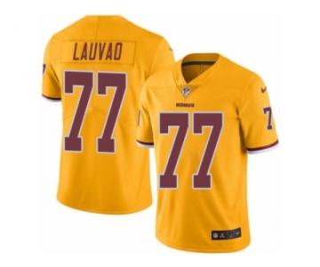 Men's Nike Washington Redskins #77 Shawn Lauvao Limited Gold Rush NFL Jersey