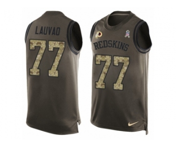 Men's Nike Washington Redskins #77 Shawn Lauvao Limited Green Salute to Service Tank Top NFL Jersey