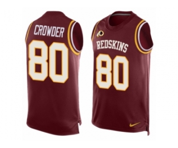 Men's Nike Washington Redskins #80 Jamison Crowder Limited Red Player Name & Number Tank Top NFL Jersey