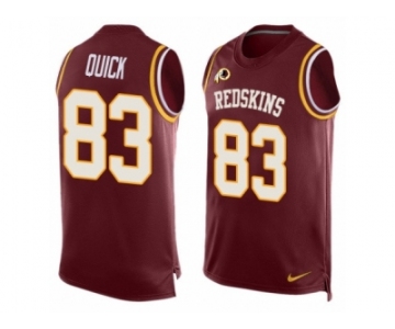 Men's Nike Washington Redskins #83 Brian Quick Limited Red Player Name & Number Tank Top NFL Jersey