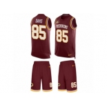 Men's Nike Washington Redskins #85 Vernon Davis Limited Burgundy Red Tank Top Suit NFL Jersey