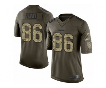 Men's Nike Washington Redskins #86 Jordan Reed Elite Green Salute to Service NFL Jersey