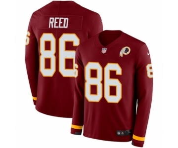 Men's Nike Washington Redskins #86 Jordan Reed Limited Burgundy Therma Long Sleeve NFL Jersey