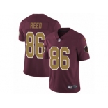 Men's Nike Washington Redskins #86 Jordan Reed Vapor Untouchable Limited Burgundy Red Gold Number Alternate 80TH Anniversary NFL Jersey