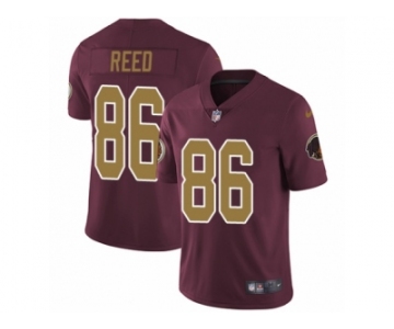 Men's Nike Washington Redskins #86 Jordan Reed Vapor Untouchable Limited Burgundy Red Gold Number Alternate 80TH Anniversary NFL Jersey