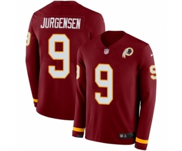 Men's Nike Washington Redskins #9 Sonny Jurgensen Limited Burgundy Therma Long Sleeve NFL Jersey