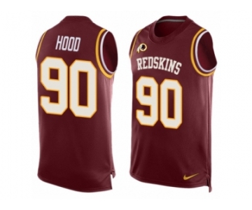 Men's Nike Washington Redskins #90 Ziggy Hood Limited Red Player Name & Number Tank Top NFL Jersey