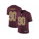 Men's Nike Washington Redskins #90 Ziggy Hood Vapor Untouchable Limited Burgundy Red Gold Number Alternate 80TH Anniversary NFL Jersey