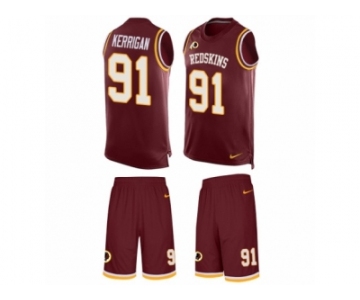 Men's Nike Washington Redskins #91 Ryan Kerrigan Limited Burgundy Red Tank Top Suit NFL Jersey