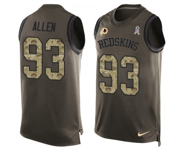 Men's Nike Washington Redskins #93 Jonathan Allen Limited Green Salute to Service Tank Top NFL Jersey