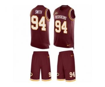 Men's Nike Washington Redskins #94 Preston Smith Limited Burgundy Red Tank Top Suit NFL Jersey