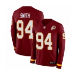 Men's Nike Washington Redskins #94 Preston Smith Limited Burgundy Therma Long Sleeve NFL Jersey