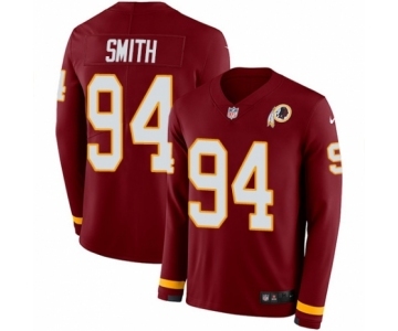 Men's Nike Washington Redskins #94 Preston Smith Limited Burgundy Therma Long Sleeve NFL Jersey