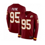 Men's Nike Washington Redskins #95 Da'Ron Payne Limited Burgundy Therma Long Sleeve NFL Jersey