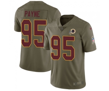 Men's Nike Washington Redskins #95 Da'Ron Payne Limited Olive 2017 Salute to Service NFL Jersey