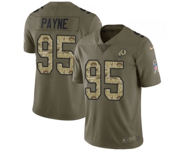 Men's Nike Washington Redskins #95 Da'Ron Payne Limited Olive Camo 2017 Salute to Service NFL Jersey