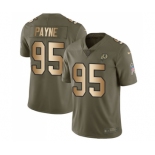 Men's Nike Washington Redskins #95 Da'Ron Payne Limited Olive Gold 2017 Salute to Service NFL Jersey