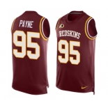 Men's Nike Washington Redskins #95 Da'Ron Payne Limited Red Player Name & Number Tank Top NFL Jersey