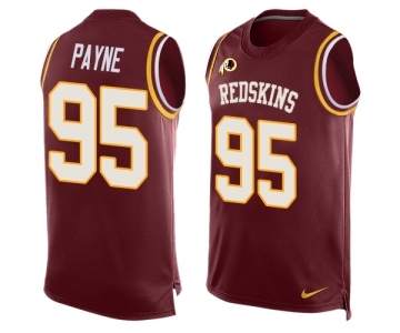 Men's Nike Washington Redskins #95 Da'Ron Payne Limited Red Player Name & Number Tank Top NFL Jersey