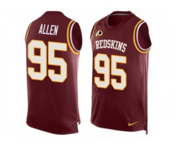 Men's Nike Washington Redskins #95 Jonathan Allen Limited Red Player Name & Number Tank Top NFL Jersey